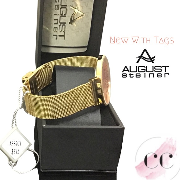 NWT August Steiner Quartz Diamond Orange Dial Ladies Watch - Picture 7 of 10